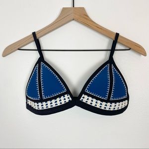 TRIANGL FARRAH - HOTEL CALIFORNIA bikini top Crochet + Neoprene Navy Blue